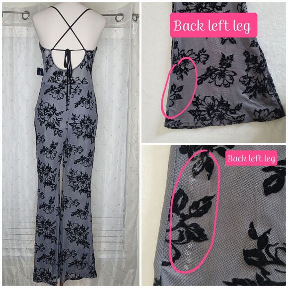 Vintage Velvet Burnout Jumpsuit - Picture 4 of 8